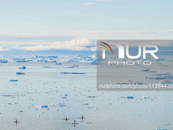 The Ilulissat Icefjord, also known as Sermeq Kujalleq, is draining approximately 7% of Greenland's ice sheet in Ilulissat, Greenland, on Jul...