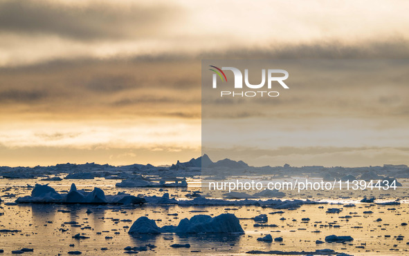 The Ilulissat Icefjord, also known as Sermeq Kujalleq, is draining approximately 7% of Greenland's ice sheet in Ilulissat, Greenland, on Jul...