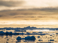 The Ilulissat Icefjord, also known as Sermeq Kujalleq, is draining approximately 7% of Greenland's ice sheet in Ilulissat, Greenland, on Jul...