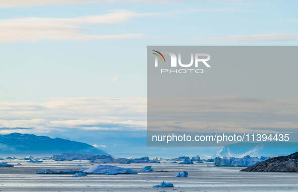 The Ilulissat Icefjord, also known as Sermeq Kujalleq, is draining approximately 7% of Greenland's ice sheet in Ilulissat, Greenland, on Jul...