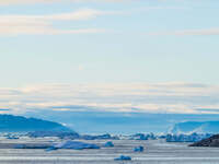 The Ilulissat Icefjord, also known as Sermeq Kujalleq, is draining approximately 7% of Greenland's ice sheet in Ilulissat, Greenland, on Jul...