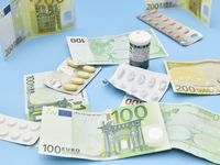 An illustrative image is showing Euros banknotes and medicines in Ankara, Turkey, on July 9, 2024 (