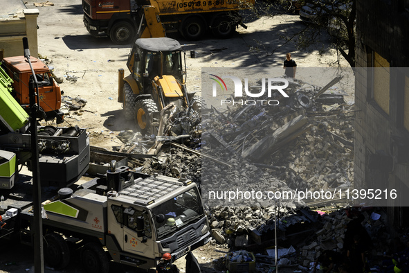 Rescuers are continuing to work at the Okhmatdyt children's hospital, which is heavily damaged by a Russian missile strike in Kyiv, Ukraine,...