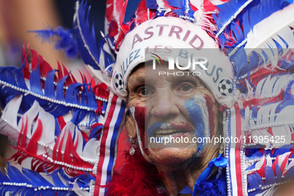 French supporter prior the UEFA EURO 2024 semi-final match between Spain v France at Munich Football Arena on July 9, 2024 in Munich, German...