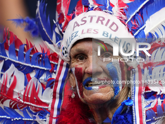 French supporter prior the UEFA EURO 2024 semi-final match between Spain v France at Munich Football Arena on July 9, 2024 in Munich, German...