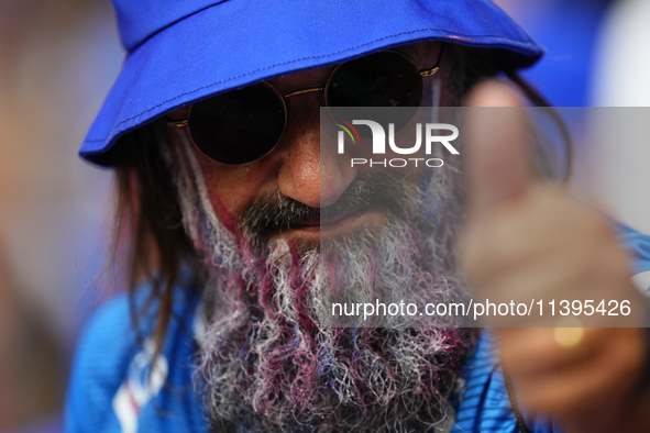 French supporter prior the UEFA EURO 2024 semi-final match between Spain v France at Munich Football Arena on July 9, 2024 in Munich, German...