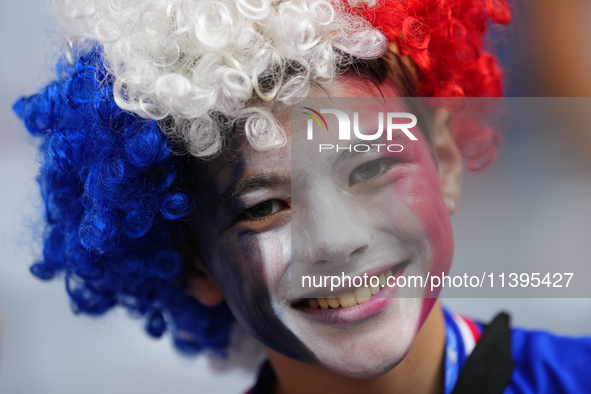 French supporter prior the UEFA EURO 2024 semi-final match between Spain v France at Munich Football Arena on July 9, 2024 in Munich, German...