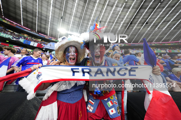 French supporters prior the UEFA EURO 2024 semi-final match between Spain v France at Munich Football Arena on July 9, 2024 in Munich, Germa...