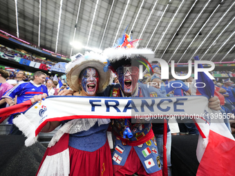 French supporters prior the UEFA EURO 2024 semi-final match between Spain v France at Munich Football Arena on July 9, 2024 in Munich, Germa...