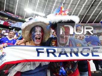 French supporters prior the UEFA EURO 2024 semi-final match between Spain v France at Munich Football Arena on July 9, 2024 in Munich, Germa...