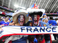 French supporters prior the UEFA EURO 2024 semi-final match between Spain v France at Munich Football Arena on July 9, 2024 in Munich, Germa...