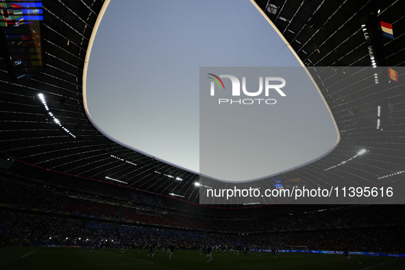 General view inside stadium during the UEFA EURO 2024 semi-final match between Spain v France at Munich Football Arena on July 9, 2024 in Mu...