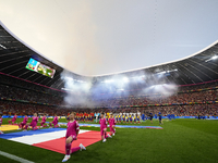 General view inside stadium during the UEFA EURO 2024 semi-final match between Spain v France at Munich Football Arena on July 9, 2024 in Mu...