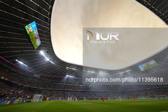 General view inside stadium during the UEFA EURO 2024 semi-final match between Spain v France at Munich Football Arena on July 9, 2024 in Mu...