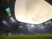 General view inside stadium during the UEFA EURO 2024 semi-final match between Spain v France at Munich Football Arena on July 9, 2024 in Mu...