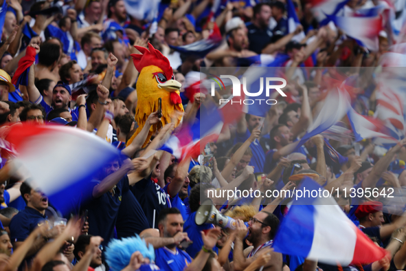 French supporters during the UEFA EURO 2024 semi-final match between Spain v France at Munich Football Arena on July 9, 2024 in Munich, Germ...