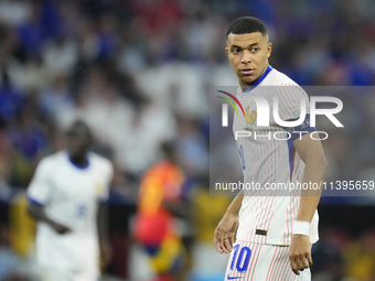 Kylian Mbappe centre-forward of France and Real Madrid during the UEFA EURO 2024 semi-final match between Spain v France at Munich Football...