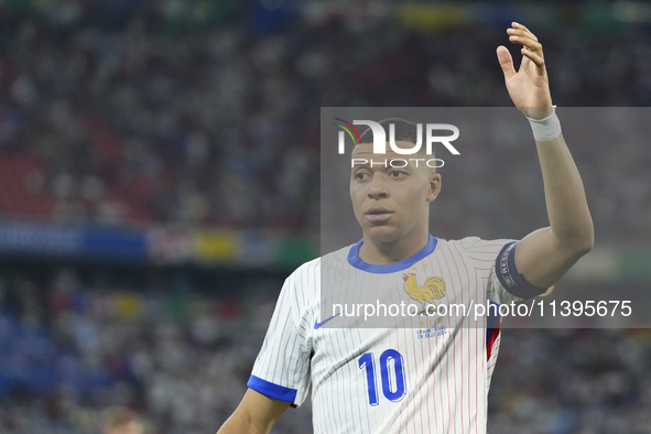 Kylian Mbappe centre-forward of France and Real Madrid reacts during the UEFA EURO 2024 semi-final match between Spain v France at Munich Fo...