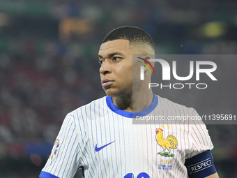 Kylian Mbappe centre-forward of France and Real Madrid during the UEFA EURO 2024 semi-final match between Spain v France at Munich Football...