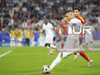 Kylian Mbappe centre-forward of France and Real Madrid during the UEFA EURO 2024 semi-final match between Spain v France at Munich Football...