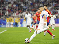 Kylian Mbappe centre-forward of France and Real Madrid during the UEFA EURO 2024 semi-final match between Spain v France at Munich Football...