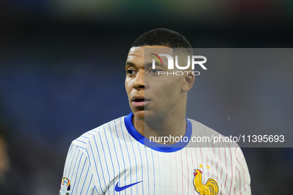 Kylian Mbappe centre-forward of France and Real Madrid during the UEFA EURO 2024 semi-final match between Spain v France at Munich Football...