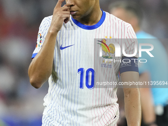 Kylian Mbappe centre-forward of France and Real Madrid reacts during the UEFA EURO 2024 semi-final match between Spain v France at Munich Fo...