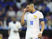 Kylian Mbappe centre-forward of France and Real Madrid reacts during the UEFA EURO 2024 semi-final match between Spain v France at Munich Fo...