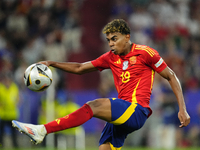 Lamine Yamal right winger of Spain and FC Barcelona during the UEFA EURO 2024 semi-final match between Spain v France at Munich Football Are...