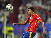 Lamine Yamal right winger of Spain and FC Barcelona during the UEFA EURO 2024 semi-final match between Spain v France at Munich Football Are...