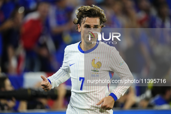 Antoine Griezmann centre-forward of France and Atletico de Madrid during the UEFA EURO 2024 semi-final match between Spain v France at Munic...