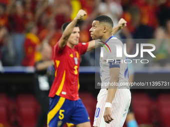 Kylian Mbappe centre-forward of France and Real Madrid dejected after losing during the UEFA EURO 2024 semi-final match between Spain v Fran...