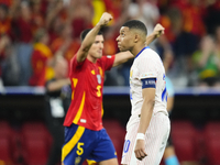 Kylian Mbappe centre-forward of France and Real Madrid dejected after losing during the UEFA EURO 2024 semi-final match between Spain v Fran...