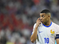 Kylian Mbappe centre-forward of France and Real Madrid reacts during the UEFA EURO 2024 semi-final match between Spain v France at Munich Fo...