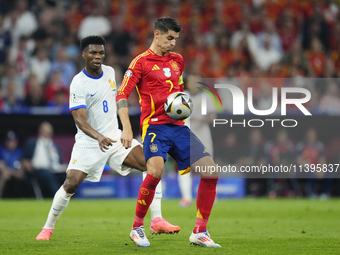 Alvaro Morata centre-forward of Spain and Atletico de Madrid during the UEFA EURO 2024 semi-final match between Spain v France at Munich Foo...