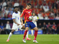 Alvaro Morata centre-forward of Spain and Atletico de Madrid during the UEFA EURO 2024 semi-final match between Spain v France at Munich Foo...