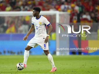 Aurelien Tchouameni defensive midfield of France and Real Madrid during the UEFA EURO 2024 semi-final match between Spain v France at Munich...