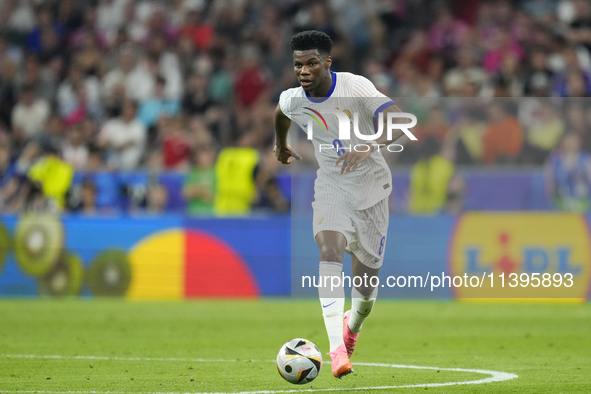 Aurelien Tchouameni defensive midfield of France and Real Madrid during the UEFA EURO 2024 semi-final match between Spain v France at Munich...