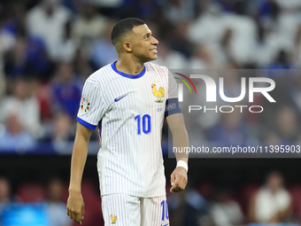 Kylian Mbappe centre-forward of France and Real Madrid reacts during the UEFA EURO 2024 semi-final match between Spain v France at Munich Fo...