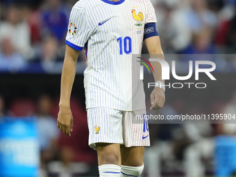 Kylian Mbappe centre-forward of France and Real Madrid reacts during the UEFA EURO 2024 semi-final match between Spain v France at Munich Fo...