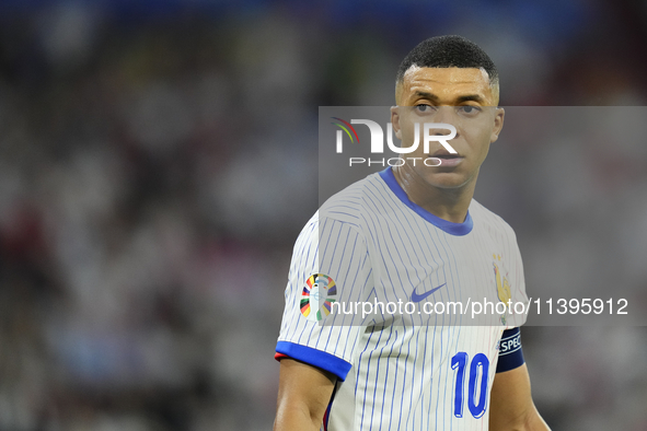 Kylian Mbappe centre-forward of France and Real Madrid during the UEFA EURO 2024 semi-final match between Spain v France at Munich Football...