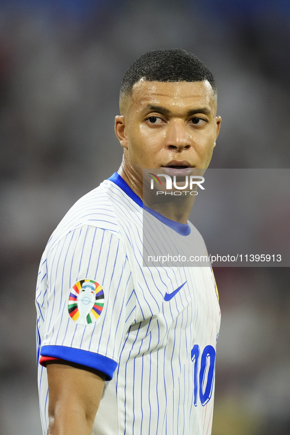 Kylian Mbappe centre-forward of France and Real Madrid during the UEFA EURO 2024 semi-final match between Spain v France at Munich Football...