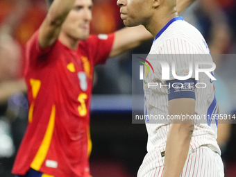 Kylian Mbappe centre-forward of France and Real Madrid dejected after losing during the UEFA EURO 2024 semi-final match between Spain v Fran...