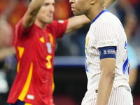 Kylian Mbappe centre-forward of France and Real Madrid dejected after losing during the UEFA EURO 2024 semi-final match between Spain v Fran...