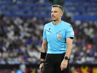 Referee Slavko Vincic during the UEFA EURO 2024 semi-final match between Spain v France at Munich Football Arena on July 9, 2024 in Munich,...