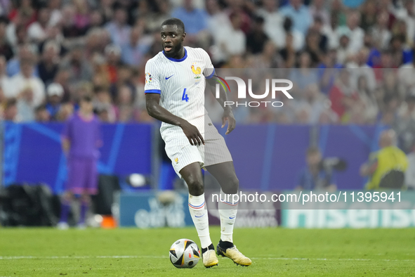 Dayot Upamecano centre-back of France and Bayern Munich during the UEFA EURO 2024 semi-final match between Spain v France at Munich Football...