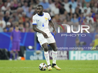 Dayot Upamecano centre-back of France and Bayern Munich during the UEFA EURO 2024 semi-final match between Spain v France at Munich Football...