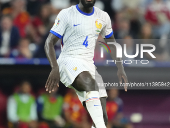 Dayot Upamecano centre-back of France and Bayern Munich during the UEFA EURO 2024 semi-final match between Spain v France at Munich Football...