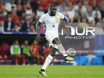 Dayot Upamecano centre-back of France and Bayern Munich during the UEFA EURO 2024 semi-final match between Spain v France at Munich Football...