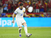 Theo Hernandez eft-back of France and AC Milan during the UEFA EURO 2024 semi-final match between Spain v France at Munich Football Arena on...